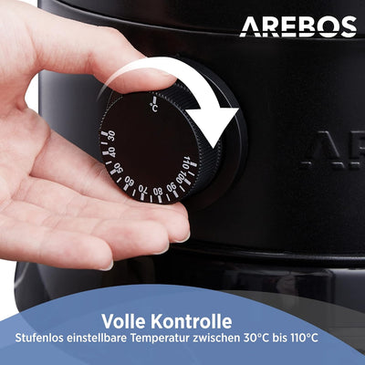 Arebos Glühweinkocher 950 W | Heissgetränkespender | 6,8 L | mit Auffangschale, Auslasshahn, Thermos