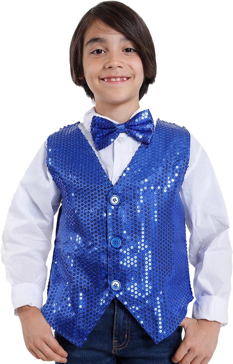 Paillettenweste für Jungen und Mädchen, Hip-Hop-Weste, Kostüm für Kinder, Party, Tanz, Abschlussfeie