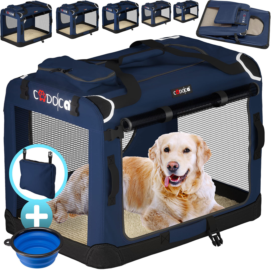 Hundebox XXL 90x60x66cm faltbar atmungsaktiv robust Hundetransportbox Transporttasche Haustiertransp