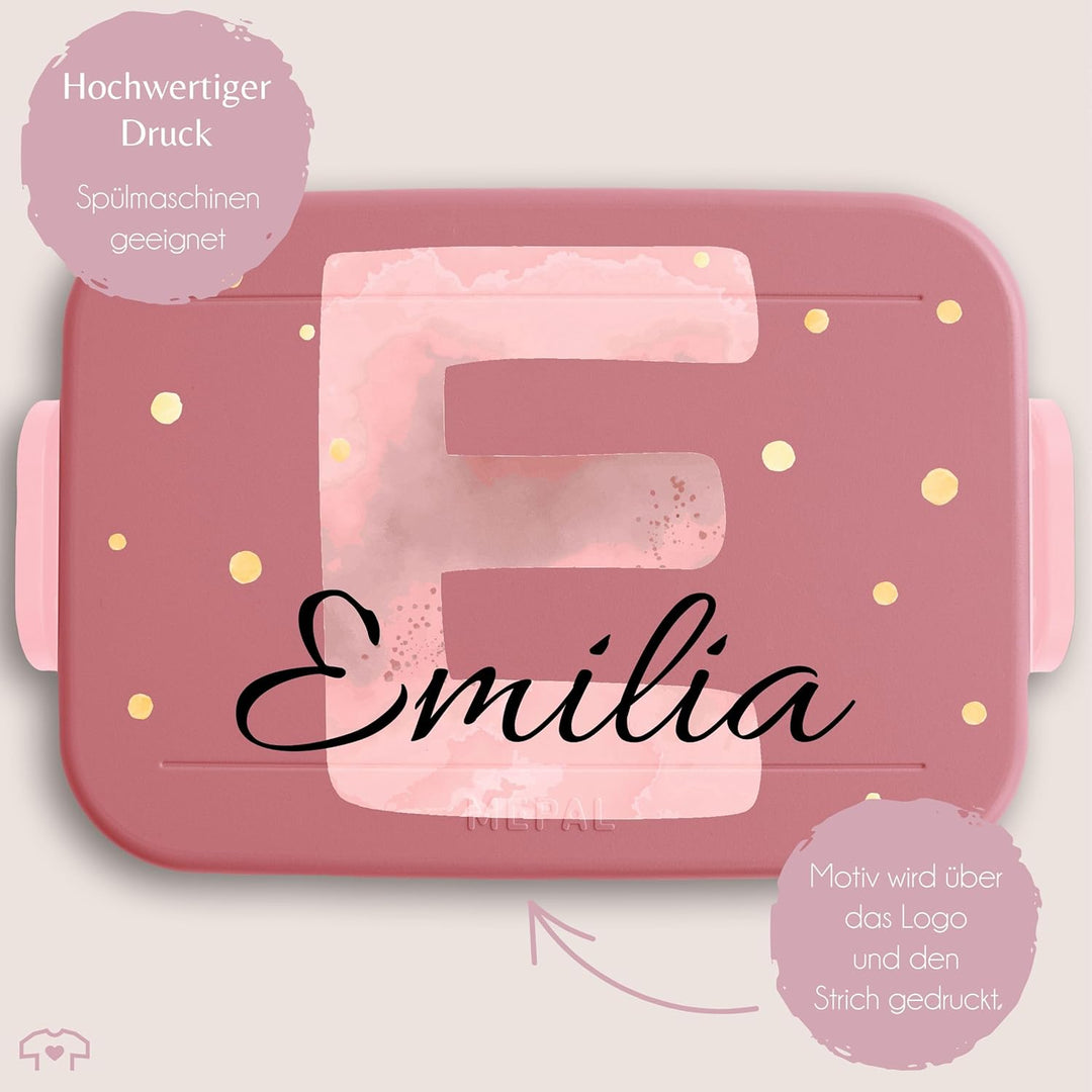 Kinder Bento Box Midi Lunchbox Mepal Bentobox - Initialen Buchstabe - Personalisierbare Brotdose für