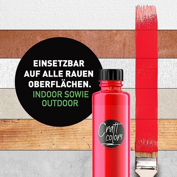 Craft colors® hochwertige Acrylfarben - Set 10 x 750ml (XL) deckende Malfarbe | Made in Germany | ge