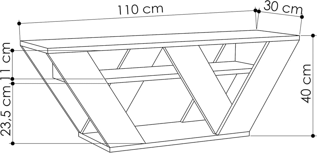 Hocuspicus Modern TV-Einheit für Wohnzimmer bis 48" Fernseher, 110 x 40 x 30 cm, einfache Montage un
