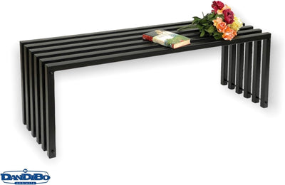 DanDiBo Gartenbank Metall Massiv Wetterfest Schwarz 120 cm Sitzbank Modern 96205 Parkbank Eisen Bank