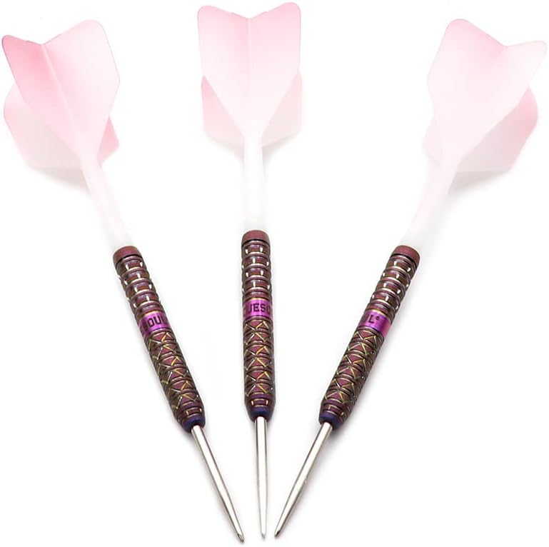 CUESOUL Steel Tip 90% Tungsten Dart Set mit Ölfarbe Finish und ROST Flights 21g ROSA DAMEN-COCKTAIL,