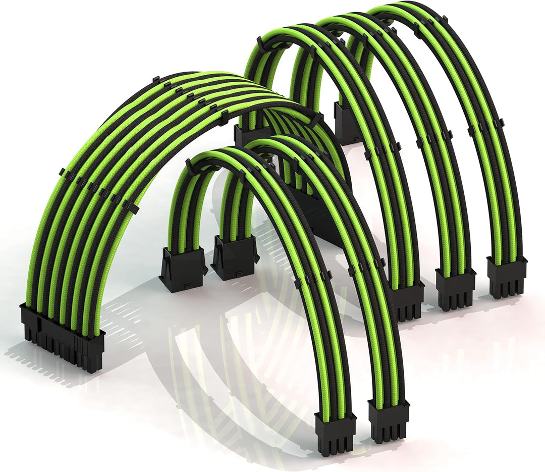 LINKUP - AVA 50cm PSU Kabelverlängerung Ummantelt GPU Nach Mass PC Stromversorgung mit Kamm-Kit - Ko