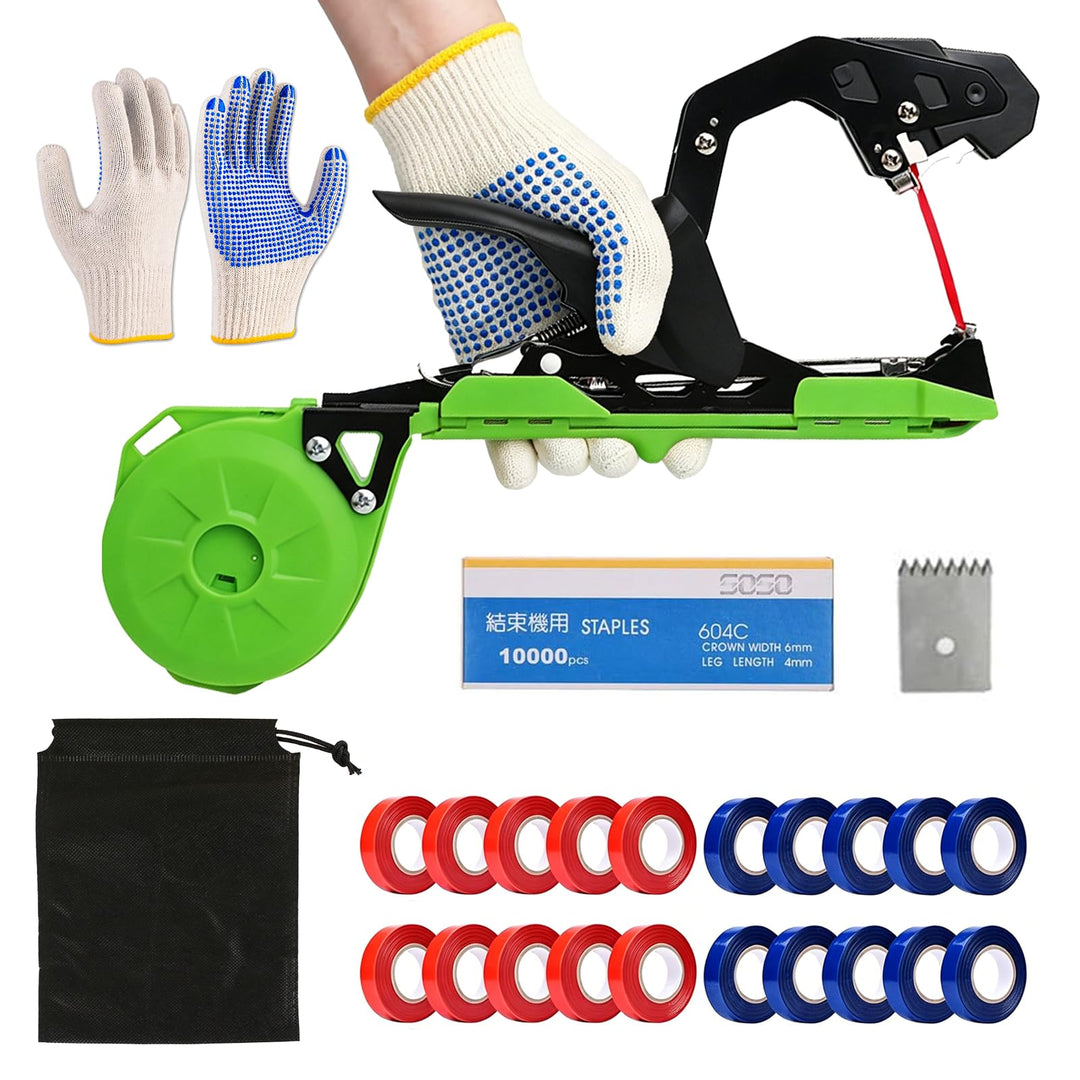 Bindezange für Pflanzen 420g Pflanzenbindemaschine – inklusive Bindemaschine, Nägel, Handschuhe, Gur