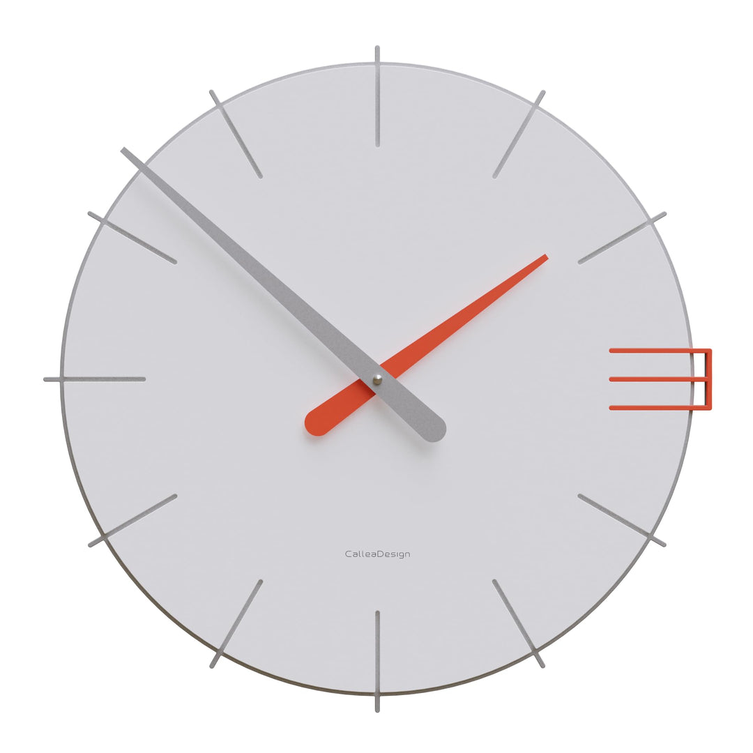 CalleaDesign 42 cm Mike weisse Wanduhr, Weiss