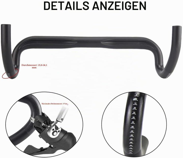 RXL SL Carbon rennrad Lenker schwarz UD matt 31.8 * 420mm fahrradlenker, ohne Logo UD matt 31.8*420m