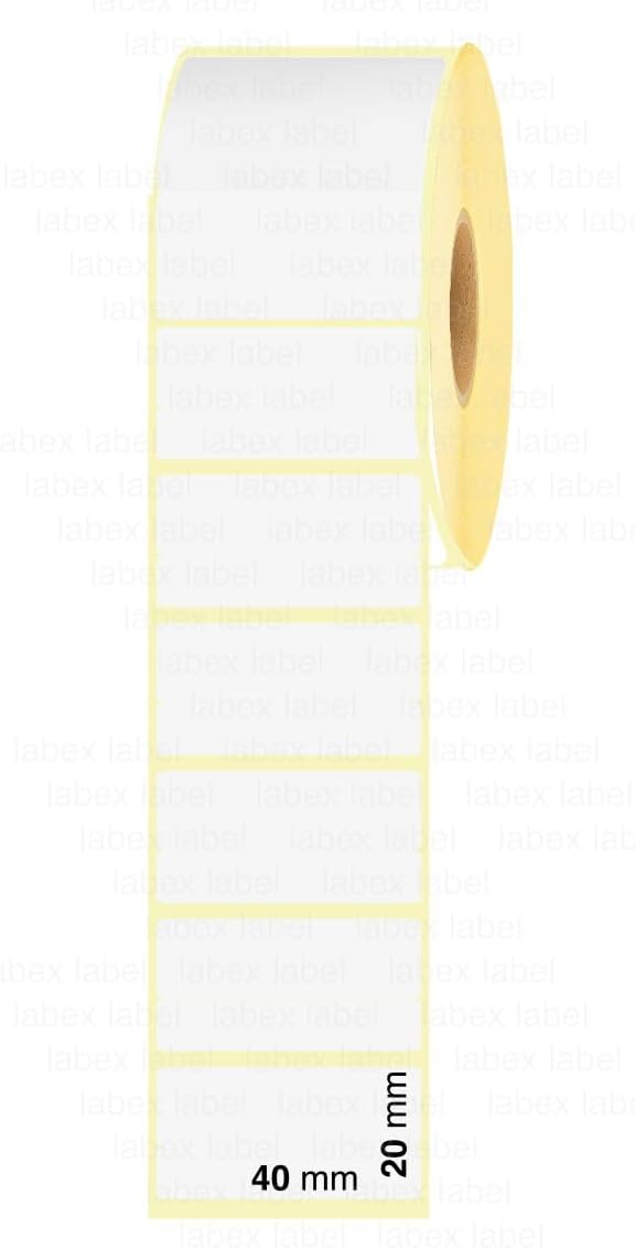 Zebra etiketten 40x20 mm | Barcodeaufkleber - Thermodirekt Etiketten - 5 rolle ; 5.000 stück - Therm