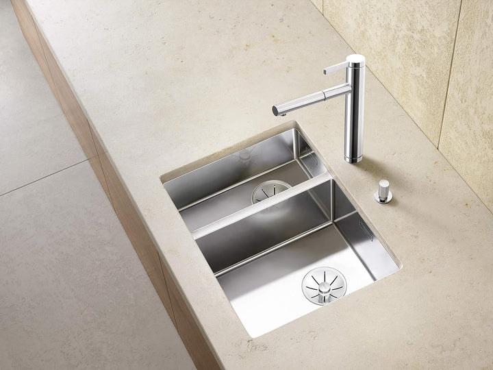BLANCO CLARON 340/180-U | Edelstahl | Einbauart: Unterbau | Hauptbecken links | ohne Ablauffernbedie