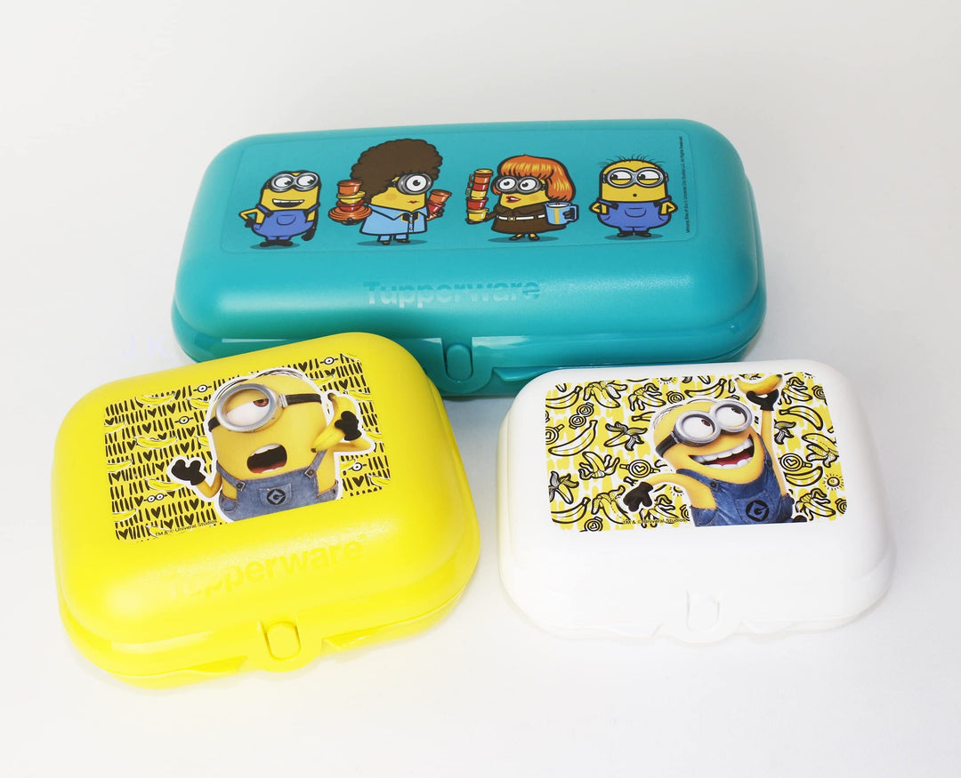 TUPPERWARE MaxiTwin Maxi Minion Türkis + Gr. 3 Minion gelb + Gr. 2 Minion Weiss