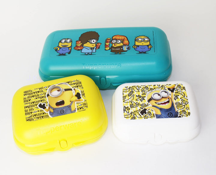 TUPPERWARE MaxiTwin Maxi Minion Türkis + Gr. 3 Minion gelb + Gr. 2 Minion Weiss