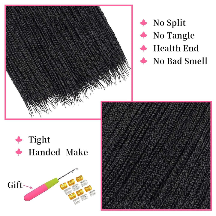 TAOYEMY Box Crochet Braids Haarverlängerungen 6 Packs 16 Zoll Synthetische Flechtfrisur 22 Stränge/P