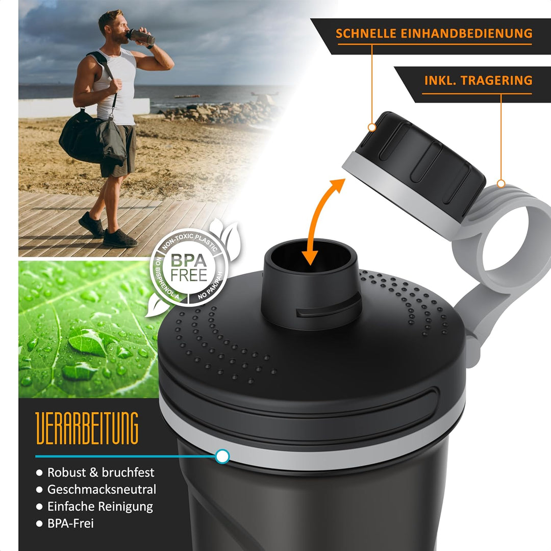 Arendo - Protein Shaker mit Akku - Eiweiss Shaker elektrisch 700ml – BPA frei – Drink Mixer to Go –