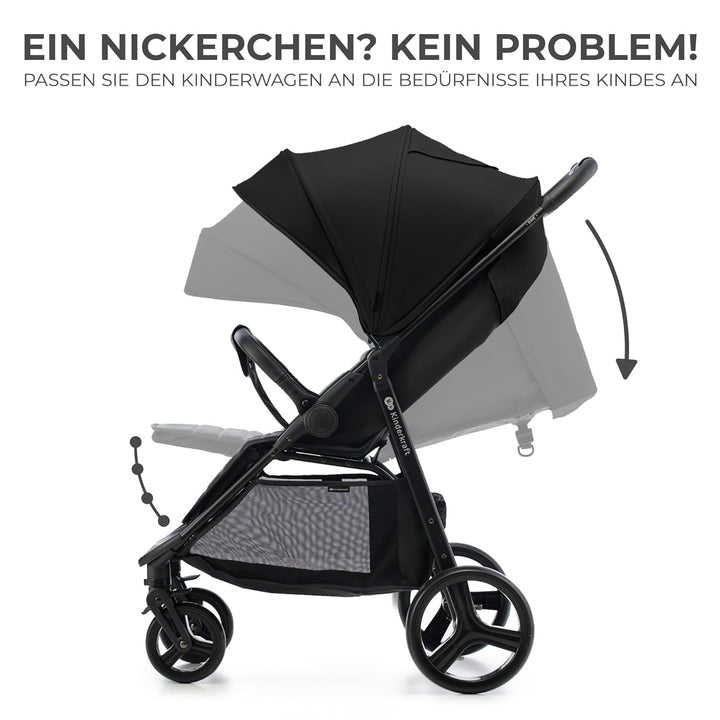 Kinderkraft RINE Buggy bis 22 kg, Kinderwagen, Mit einer Hand zusammenklappbar, wasserfestes Verdeck