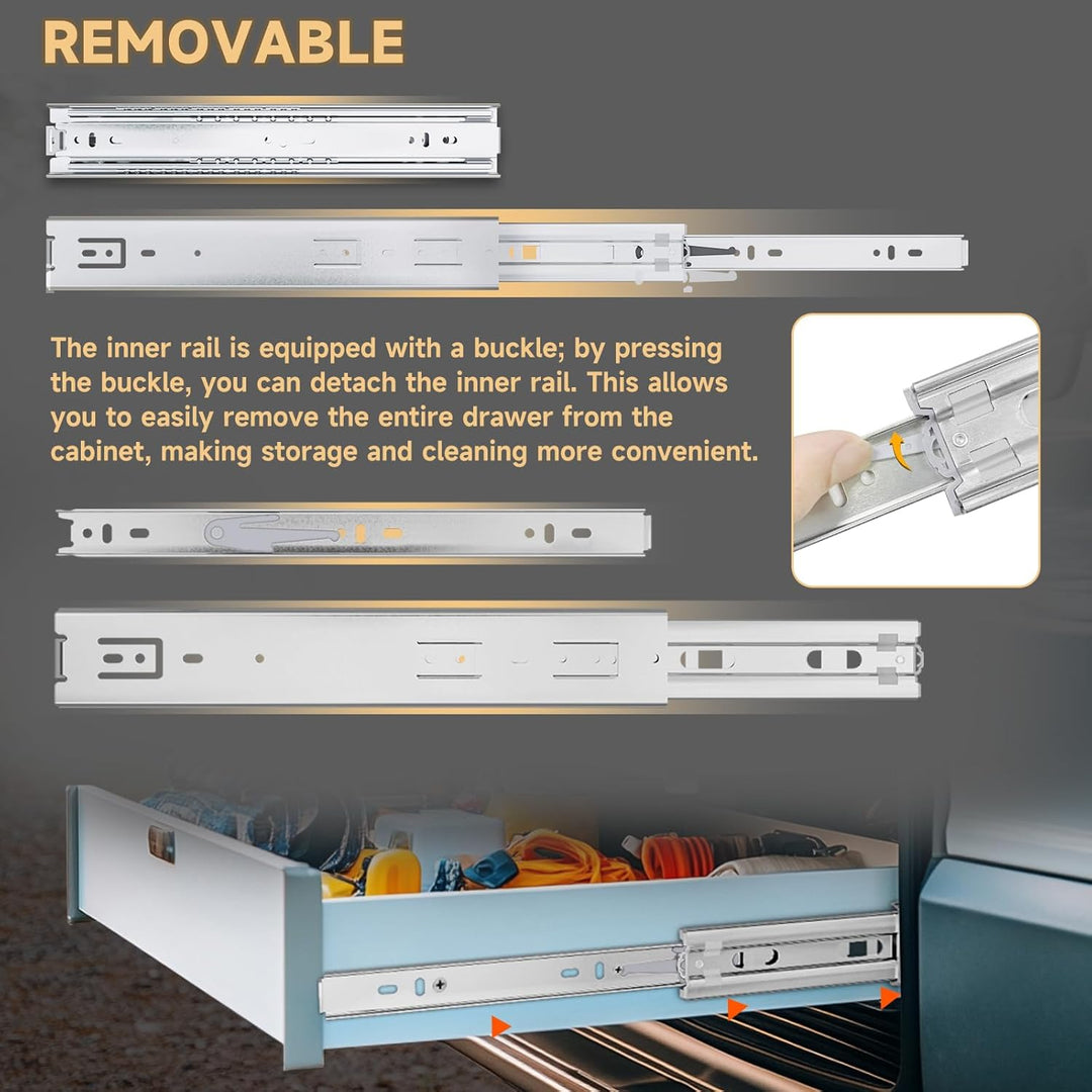 AOLISHENG Schwere Schubladenschienen Vollauszug 550 mm Kugellager schubladenführungen 60 kg Tragkraf