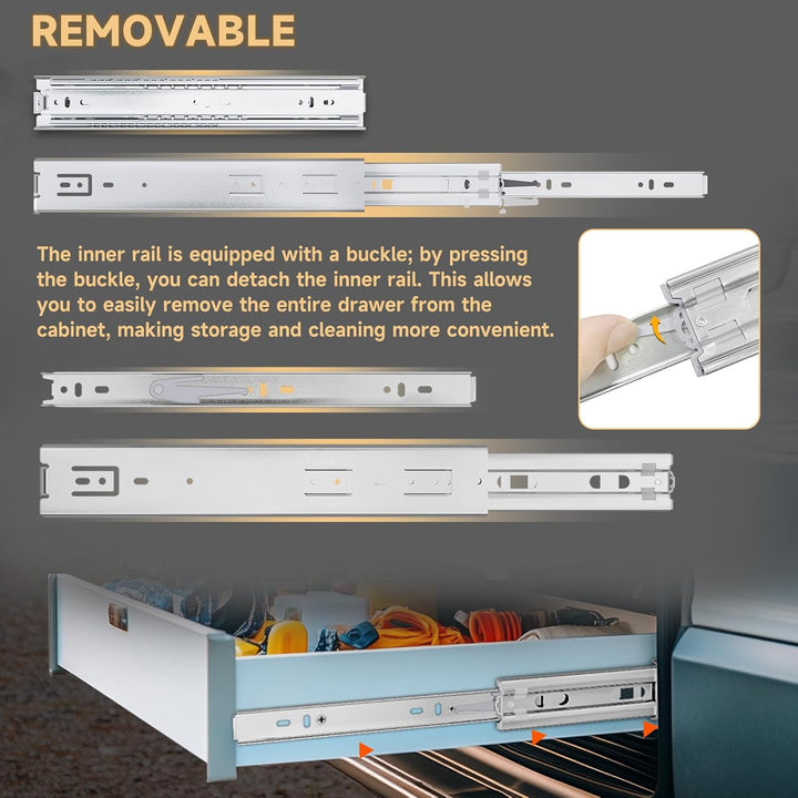 AOLISHENG Schwere Schubladenschienen Vollauszug 600 mm Kugellager schubladenführungen 50 kg Tragkraf