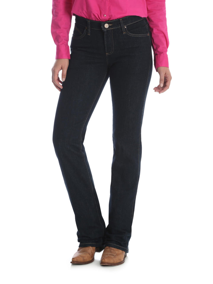 Wrangler Damen Q-Baby Mid Rise Boot Cut Ultimate Riding Jeans 0x36 Dunkle Dynastie, 0x36 Dunkle Dyna