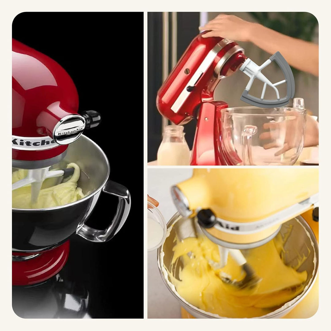 Flex Edge Schlägel für KitchenAid 4,5–5 Quart Kippkopf-Standmixer, Flachrührer Zubehör Mit Beide Kan