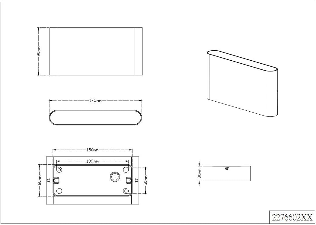 Trio Leuchten LED Aussenleuchte Thames II 227660242, Aluminium anthrazit, 2 x 4.5 Watt, 1 Stück (1er