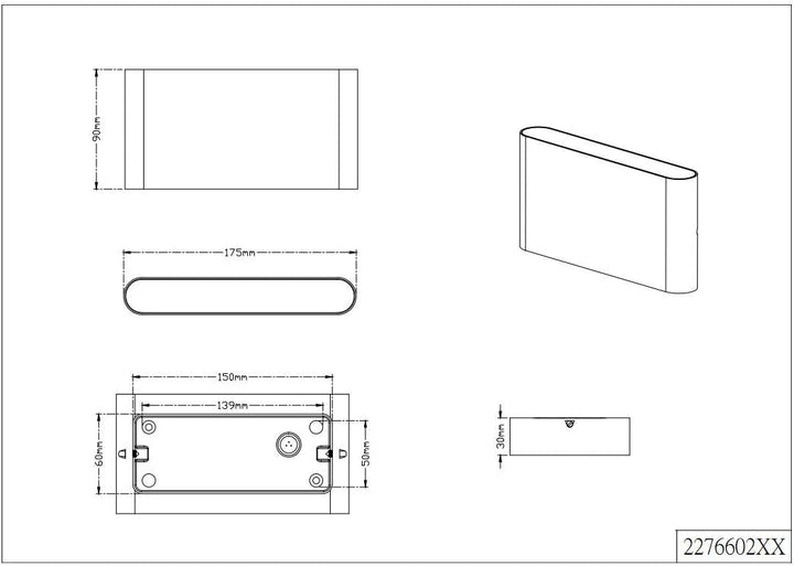 Trio Leuchten LED Aussenleuchte Thames II 227660242, Aluminium anthrazit, 2 x 4.5 Watt, 1 Stück (1er