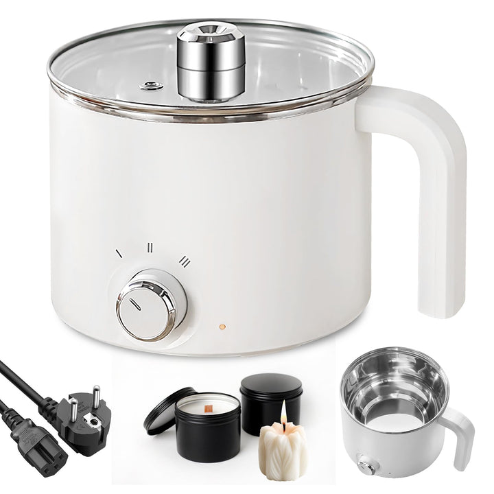 SUNOYA Wachsschmelzer 1,7L, Elektrischer Wachsschmelztopf mit Doppelwand-Design, Schmelztopf mit 2 H