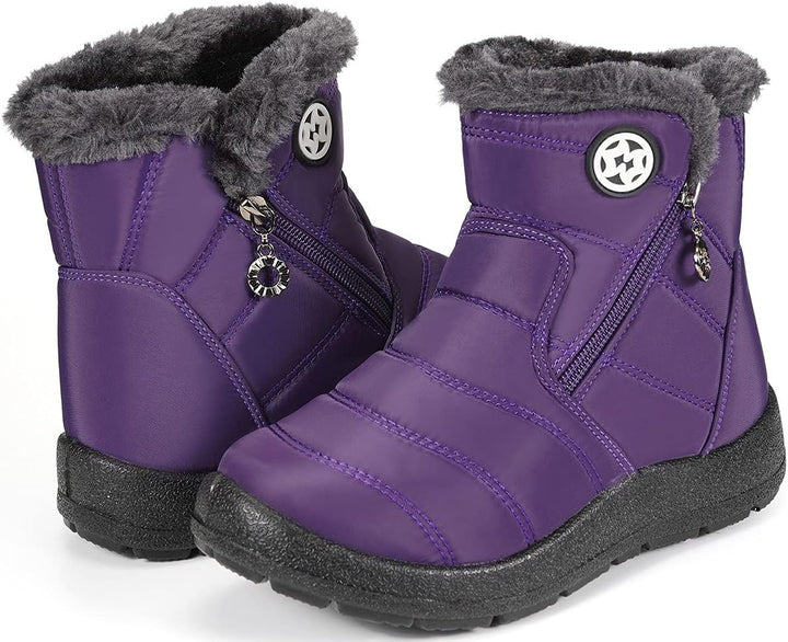 Gaatpot Kinder Winterschuhe Jungen Mädchen Winterstiefel Schneestiefel Wasserdicht Warm gefütterte S