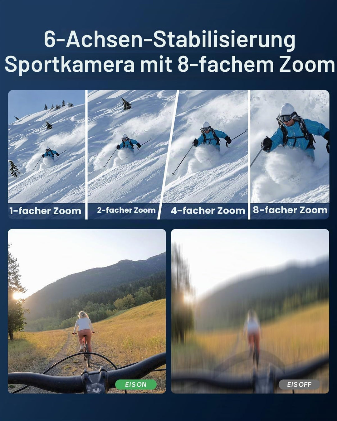 4K 60FPS Action Cam, Unterwasserkamera 48MP HD WiFi Kamera mit EIS 40M Wasserdicht Actionkameras Wei