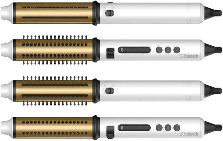 Steinbach Professional Reise-Curler Brush wet und dry mit einziehbaren Bürsten und LED Temperaturreg