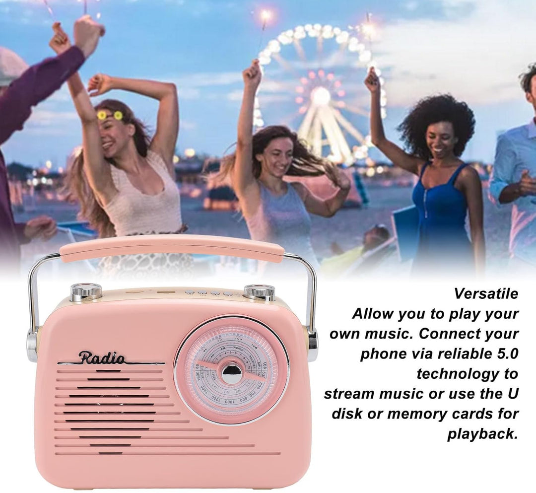 Tragbares Retro-Radio, AM-FM-Radio mit Bluetooth, Kurzwellenradio, Batteriebetrieben oder mit Wechse