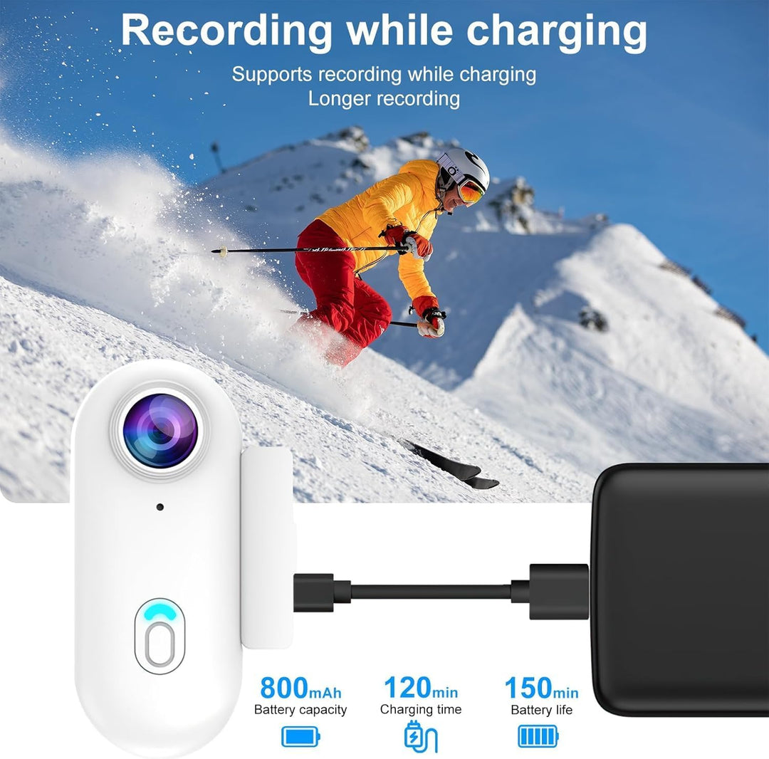 OBEST Mini Action Cam 360 Action Kamera WiFi Bodycam Körperkamera 1080P Wasserdicht Motorrad Helmkam