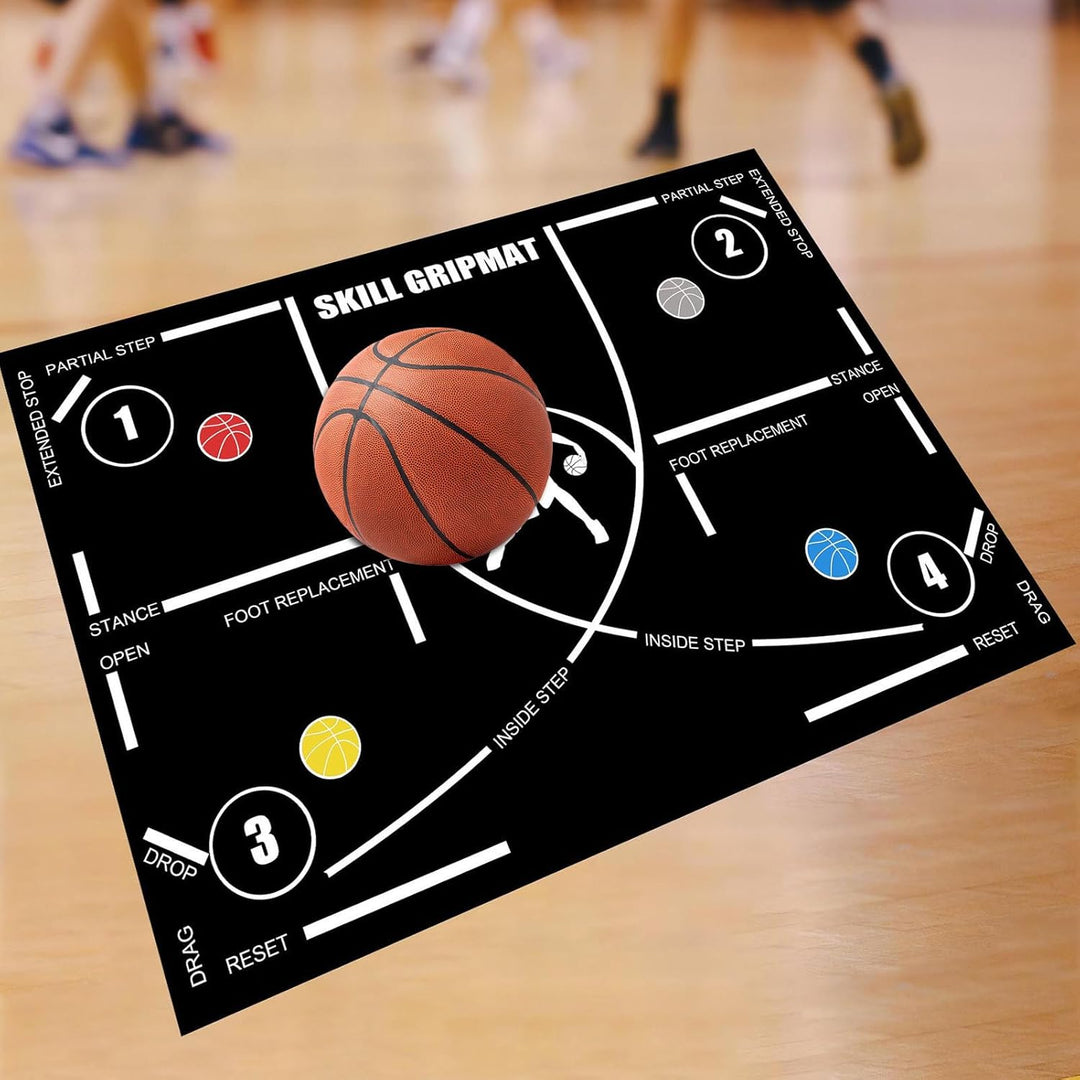 Basketball Trainingsmatte - 120 X 86 Cm Rutschfeste Gummibasketballpads Für Training, Dribbelkontrol