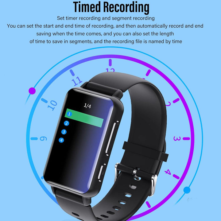 Digitale Voice-Recorder-Uhr, Sprachaktivierter Recorder mit Rauschunterdrückung und Wiedergabe, E-Bo