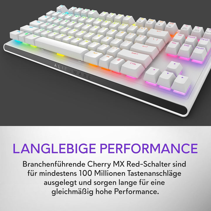 Alienware AW420K Tenkeyless Gamingtastatur - Mechanische Cherry MX Red Schalter, RGB-Beleuchtung (Al