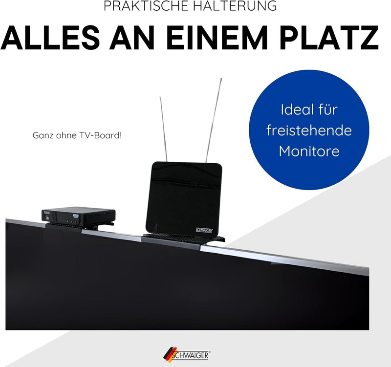 SCHWAIGER 661781 TV-Regal 2er-Set Monitorständer Bildschirmregal Multimedia-Ablage TV-Topper Halteru