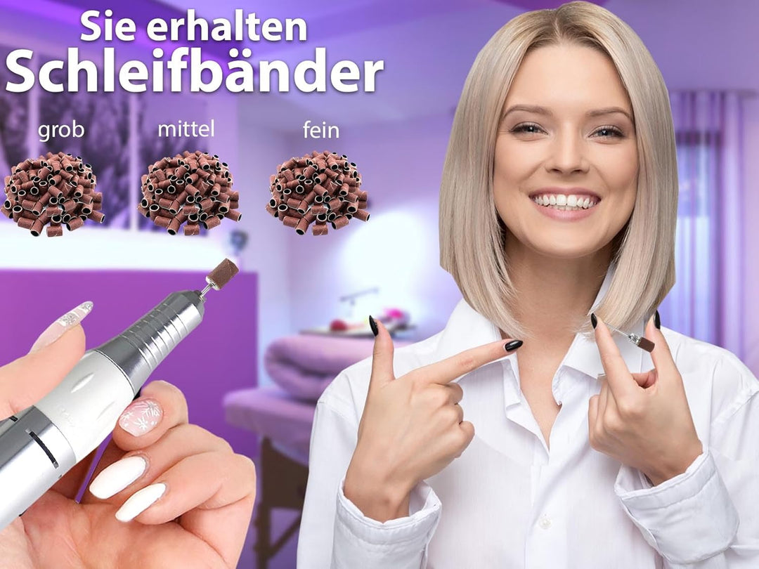 Pediküre-Set POWER Professionelle Hand- und Fusspflege Set mit Fräser Hornhautenferner vom Fachhande