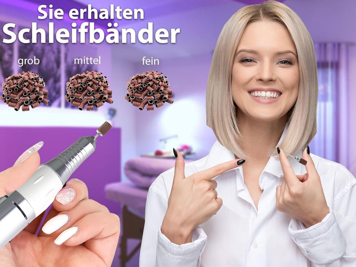 Pediküre-Set POWER Professionelle Hand- und Fusspflege Set mit Fräser Hornhautenferner vom Fachhande