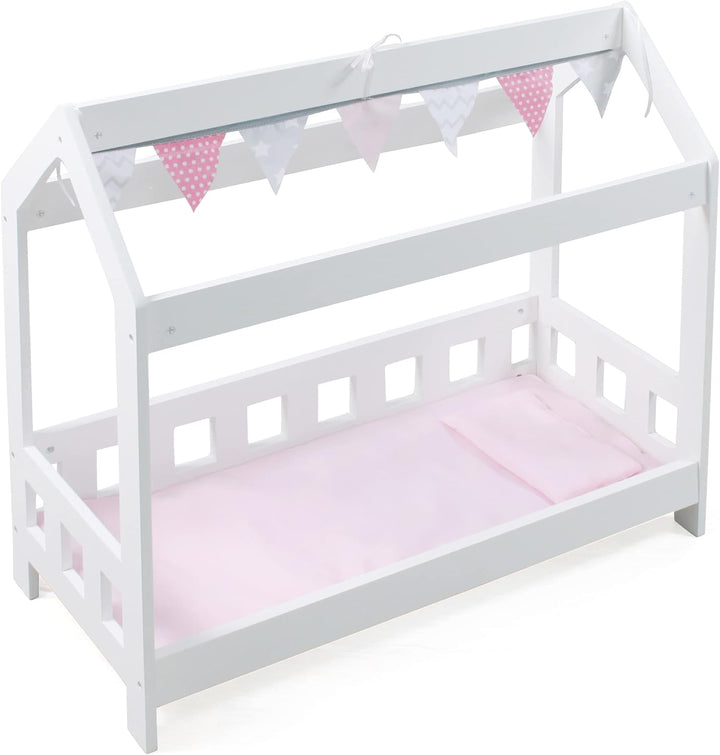 Bayer Chic 2000 507-95 Puppenbett, Cabin-Bett, Puppenmöbel in Stars grau, 56 x 25 x 54 cm, 507-95
