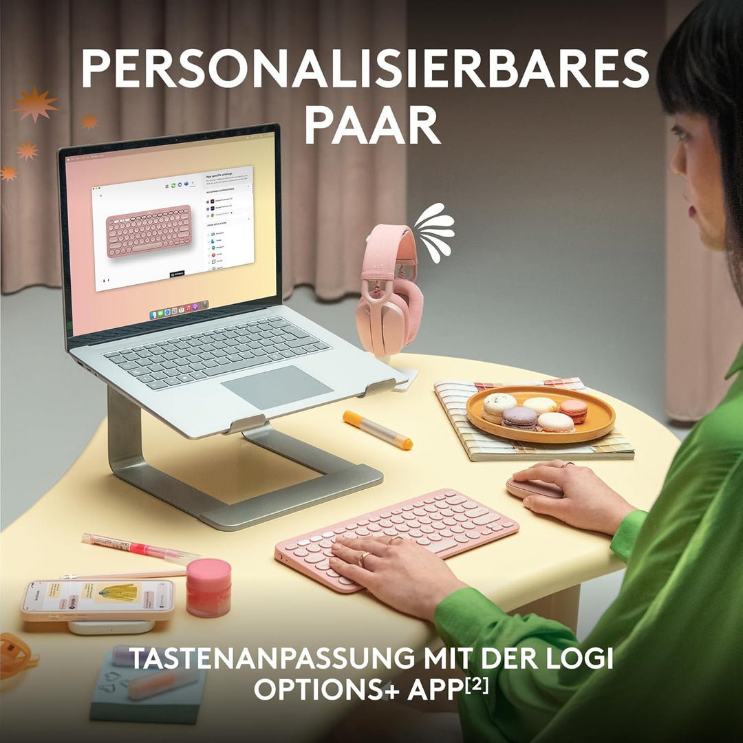 Logitech Pebble 2 Combo, kabellose Tastatur und Maus, leise und mobil, anpassbar, Logi Bolt, Bluetoo