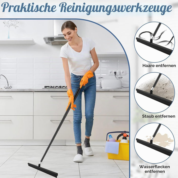 Duschabzieher Abzieher Dusche Boden mit Teleskopstange 120CM Fensterabzieher und Fensterwischer 2 in