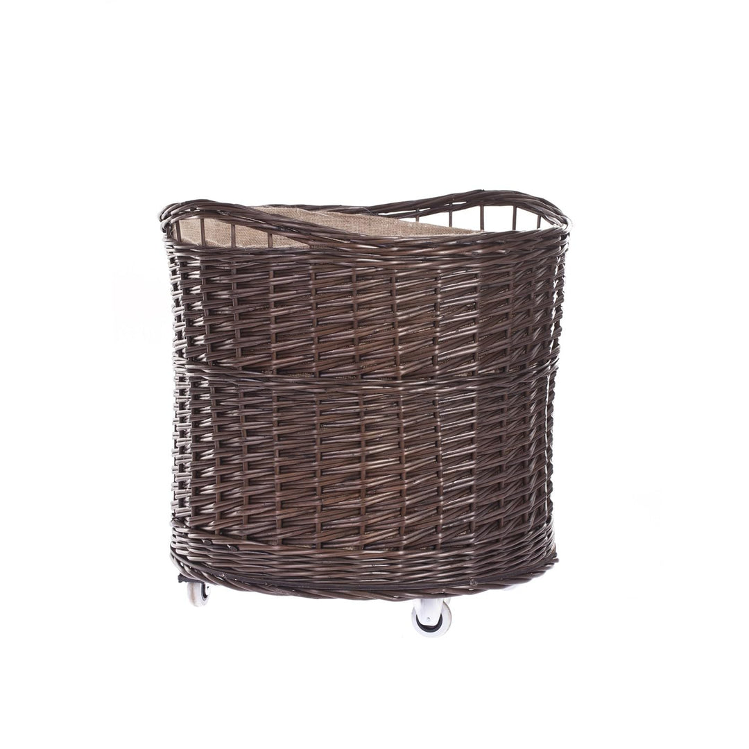 e-wicker24 Alles aus Weide Vollweidener Kaminkorb, rund, Rollkorb aus Weide, Rollkorb für Kaminholz,