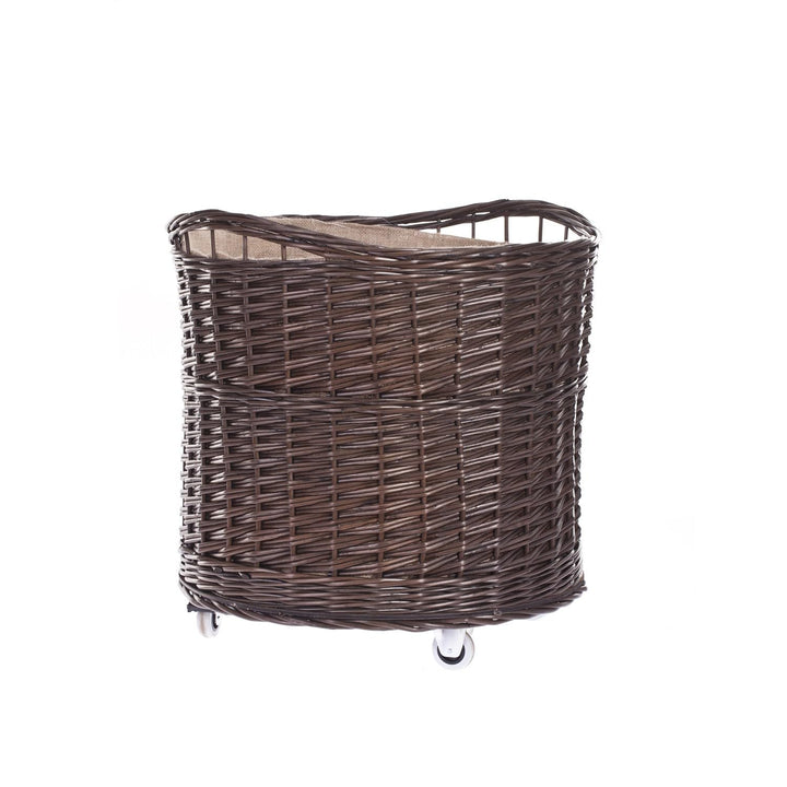 e-wicker24 Alles aus Weide Vollweidener Kaminkorb, rund, Rollkorb aus Weide, Rollkorb für Kaminholz,