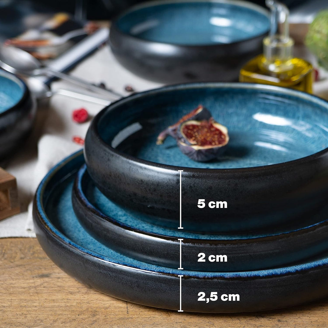 Moritz & Moritz 18-tlg Steinzeug Geschirr Set 6 Personen – Geschirrset 6 Personen aus je 6 Dinner Te