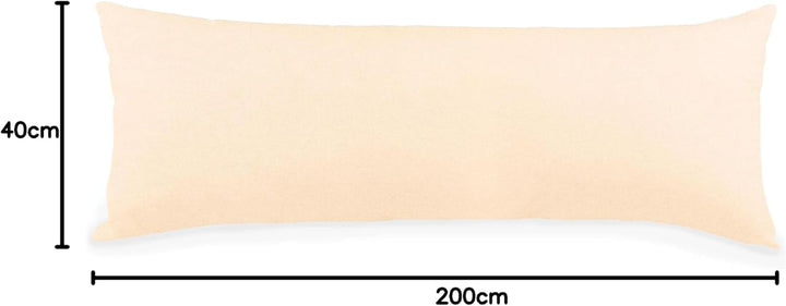 CelinaTex BeBasic Kissenbezug Doppelpack XXL 40 x 200 cm Natur Mikrofaser Seitenschläferkissen Bezug
