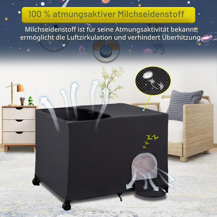 South to East Reisebettbezug 120 cm x 60 cm mit Tragetasche, atmungsaktiv und dehnbar, blockiert 90%