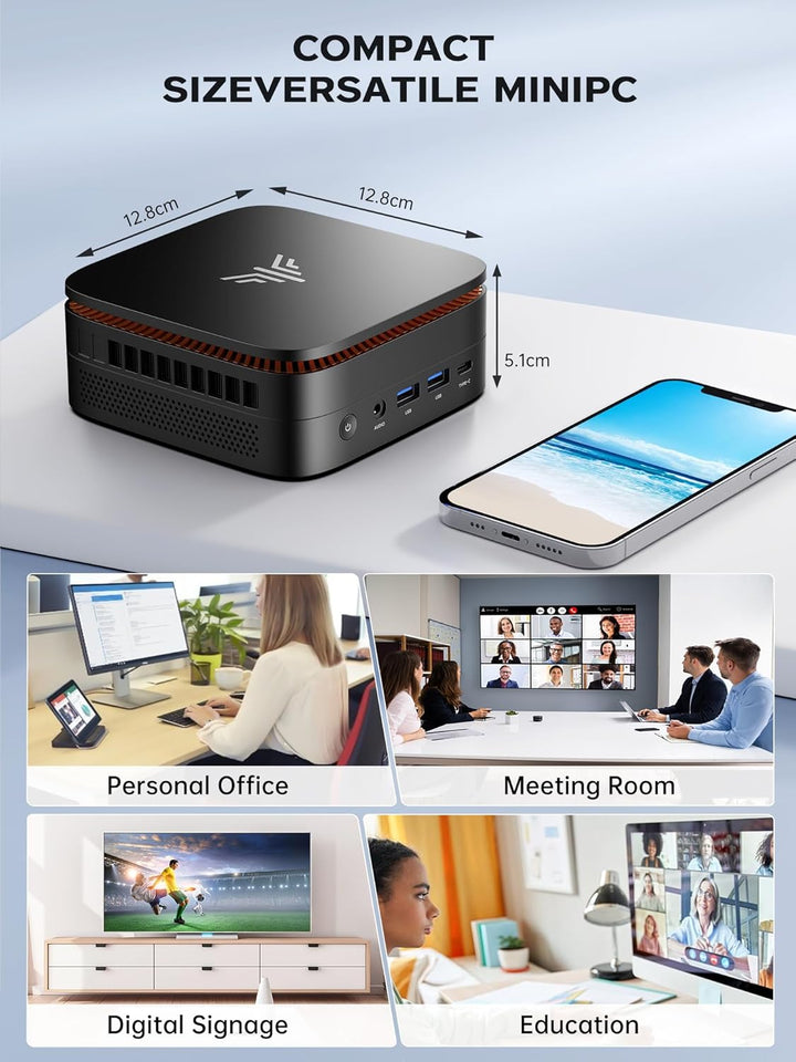 ACEMAGICIAN E1 Mini PC Ν95 3.4GHz 16GB DDR4 RAM 512GB M.2 SSD Micro Desktop Computer, 4K UHD HDMI+DP