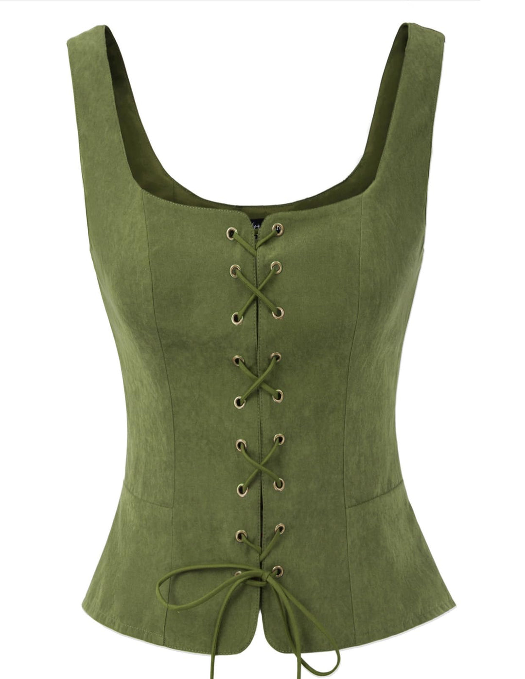 SCARLET DARKNESS Damen Renaissance Weste Cosplay Kostüm Wildleder Retro Lace-up Weste Mantel XL Grün