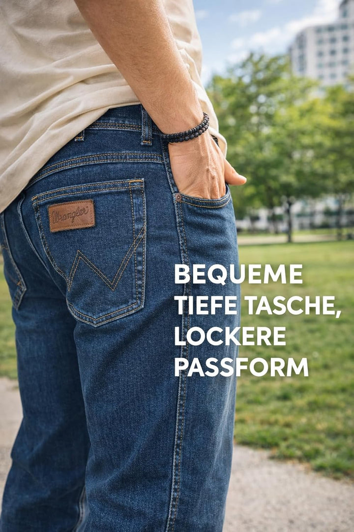 Wrangler Herren Jeans Regular Fit Texas Stretch Hose Authentic Straight Jeanshose Denim Baumwolle Sc