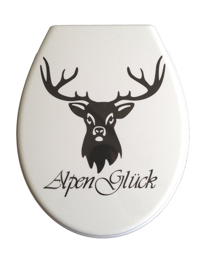 ADOB Design WC Sitz Alpenglück Klobrille Klodeckel Toilettendeckel aus Duroplast, Absenkautomatik, S