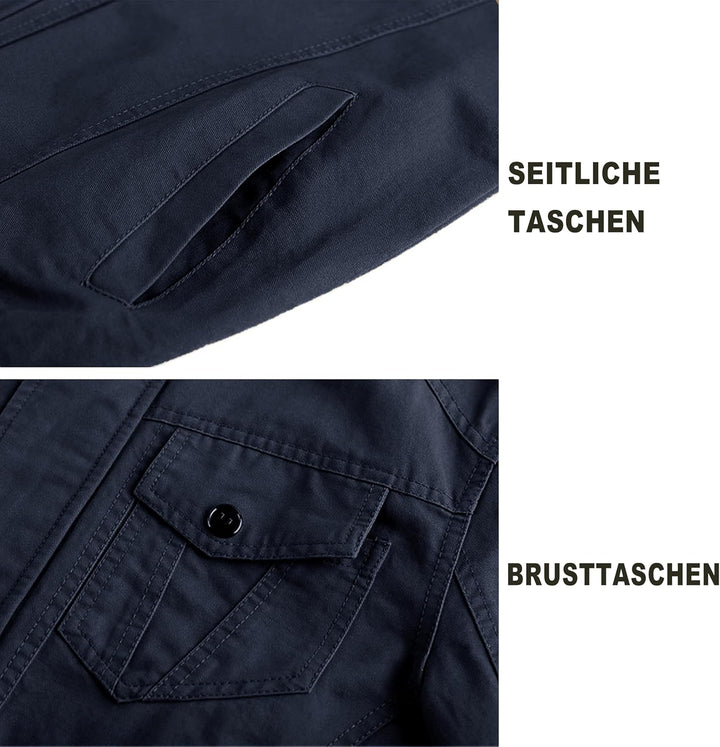 MAGCOMSEN Herren Übergangsjacke Cargo Outdoorjacke Winddicht Frühling Jacke Militär Armee Fliegerjac